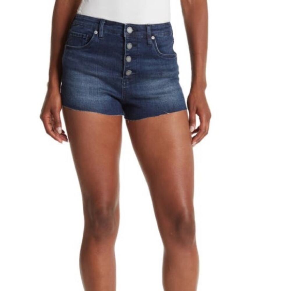 BLANKNYC Womens 27 High Waisted Button Fly Cutoff Denim Shorts NEW